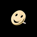 Cut Out Smiley Face Emoji Flatback Stud Earring / Nosering - 14Kt Gold