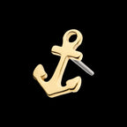 Anchor Flatback Stud Earring / Nosering - 14Kt Gold
