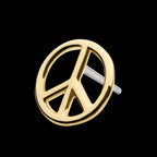 Cut Out Peace Sign Flatback Stud Earring / Nosering - 14Kt Yellow Gold