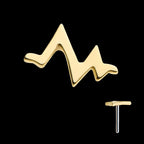 Heart Beat Flatback Stud Earring / Nosering - 14Kt Gold