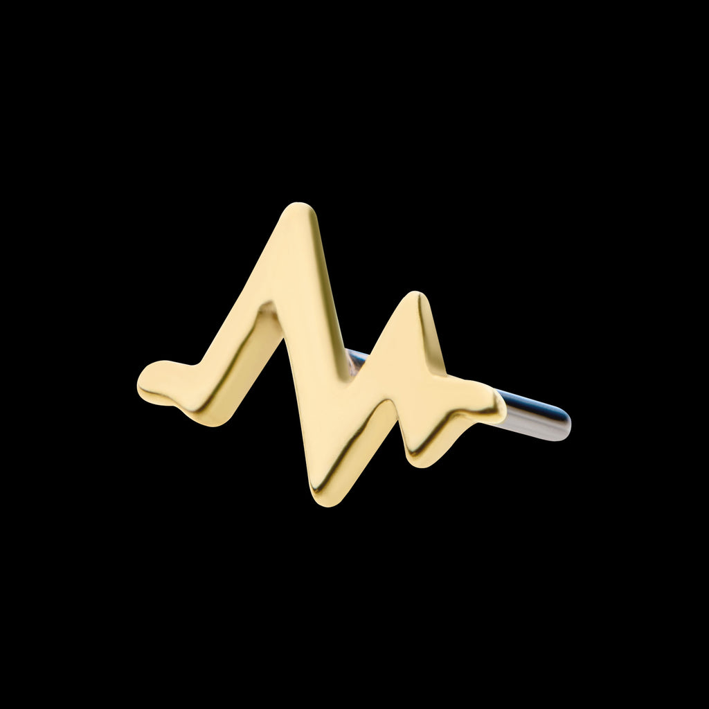 Heart Beat Flatback Stud Earring / Nosering - 14Kt Gold