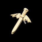 Bat Wing Dagger Flatback Stud Earring / Nosering - 14Kt Yellow Gold