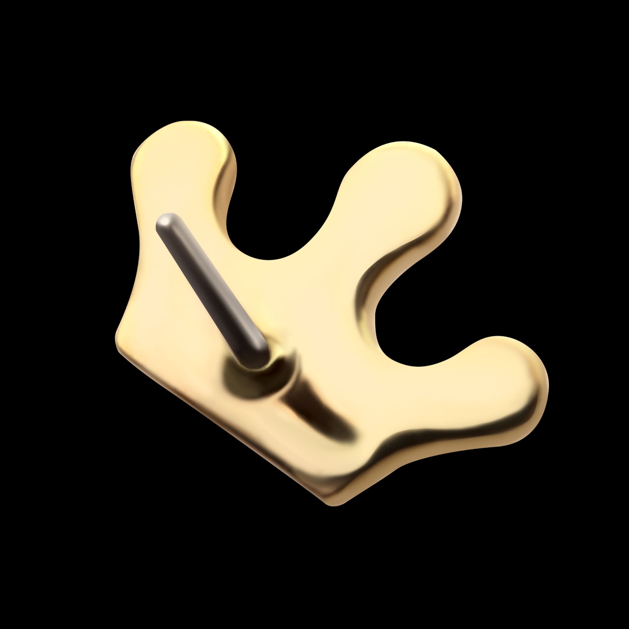Crown Flatback Stud Earring / Nosering - 14Kt Yellow Gold