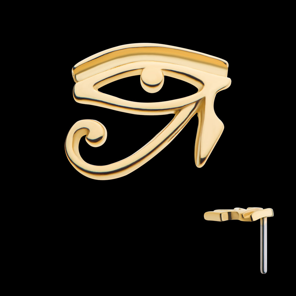 Eye of Ra Flatback Stud Earring / Nosering - 14Kt Gold