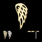 Angel Wing (Left Ear) Flatback Stud Earring / Nosering - 14Kt Gold