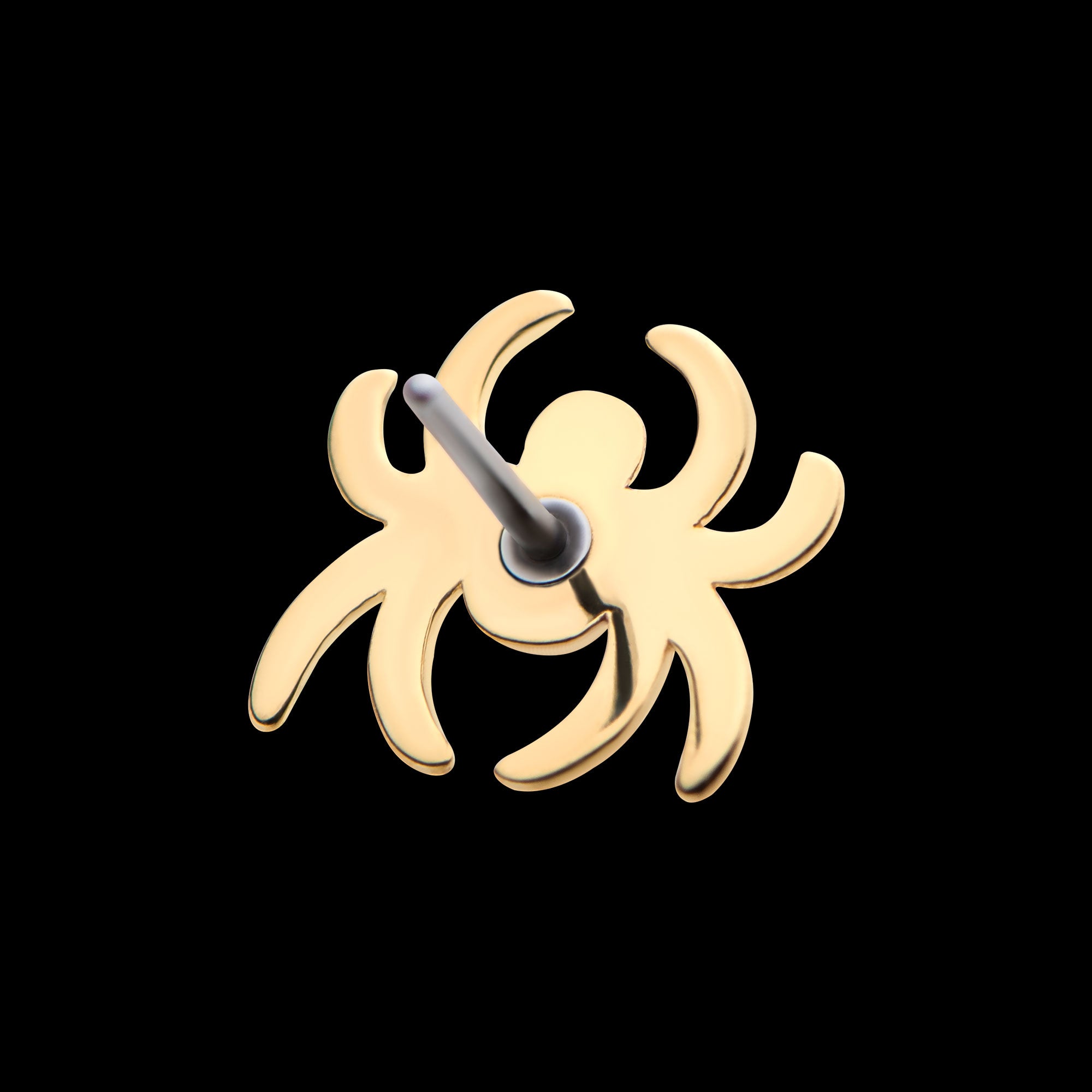 Spider Flatback Stud Earring / Nosering - 14Kt Gold