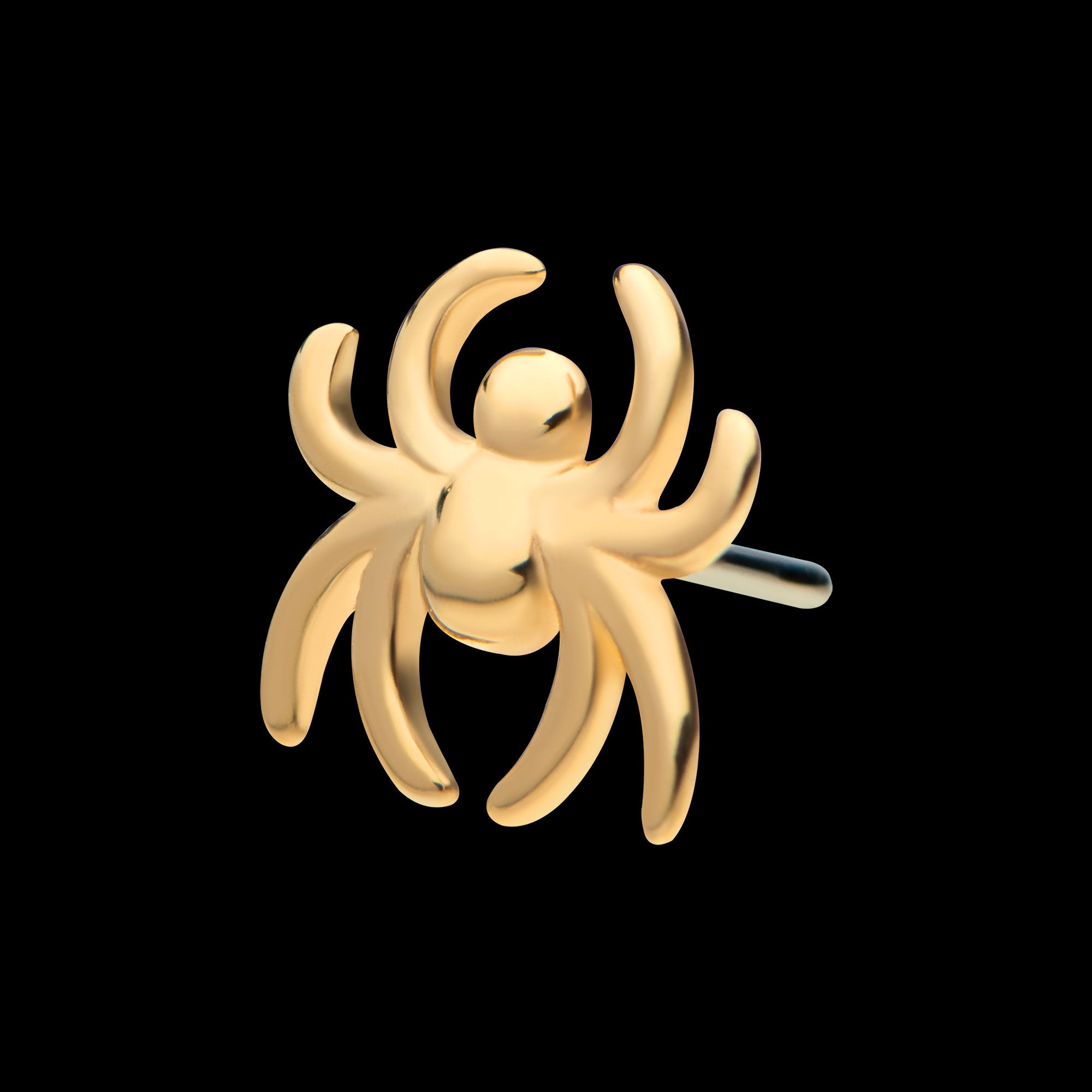 Spider Flatback Stud Earring / Nosering - 14Kt Gold