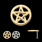 Pentacle Flatback Stud Earring / Nosering - 14Kt Gold