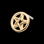 Pentacle Flatback Stud Earring / Nosering - 14Kt Gold