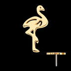 Flamingo Flatback Stud Earring / Nosering - 14Kt Yellow Gold