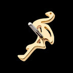 Flamingo Flatback Stud Earring / Nosering - 14Kt Yellow Gold