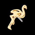 Flamingo Flatback Stud Earring / Nosering - 14Kt Yellow Gold