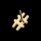 Hashtag Symbol Flatback Stud Earring / Nosering - 14Kt Gold