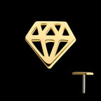 Diamond Symbol Flatback Stud Earring / Nosering - Diamond in 14Kt Gold
