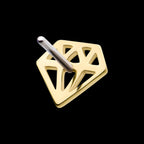 Diamond Symbol Flatback Stud Earring / Nosering - Diamond in 14Kt Gold