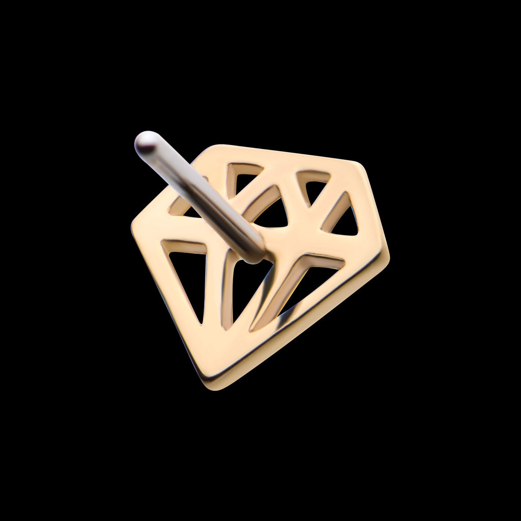 Diamond Symbol Flatback Stud Earring / Nosering - Diamond in 14Kt Gold