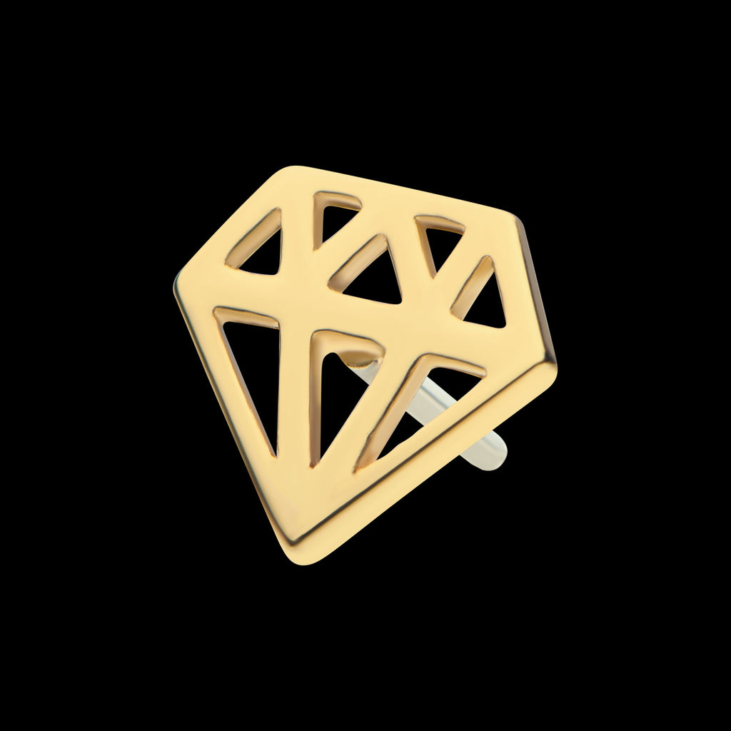 Diamond Symbol Flatback Stud Earring / Nosering - Diamond in 14Kt Gold