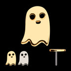 Ghost Flatback Stud Earring / Nosering - 14Kt Gold