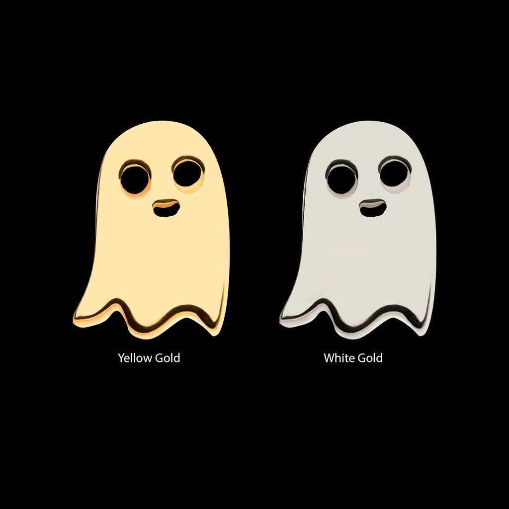 Ghost Flatback Stud Earring / Nosering - 14Kt Gold