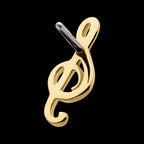 G Clef Musical Symbol Flatback Stud Earring / Nosering - 14Kt Yellow Gold
