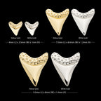 Megalodon Shark Tooth Flatback Stud Earring / Nosering - 14Kt Gold