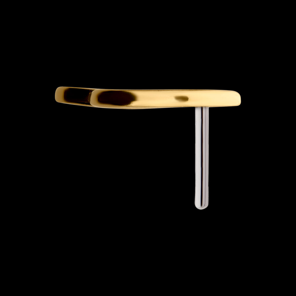 Music Two Eighth Notes Connected with a Beam Flatback Stud Earring / Nosering - 14Kt Yellow Gold