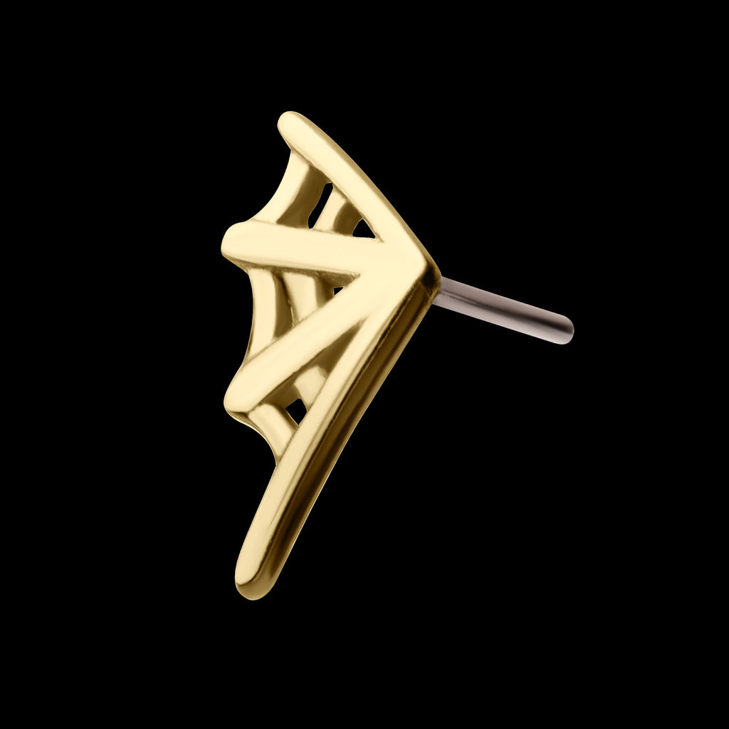 Spiderweb (Left Ear) Flatback Stud Earring / Nosering - 14Kt Gold