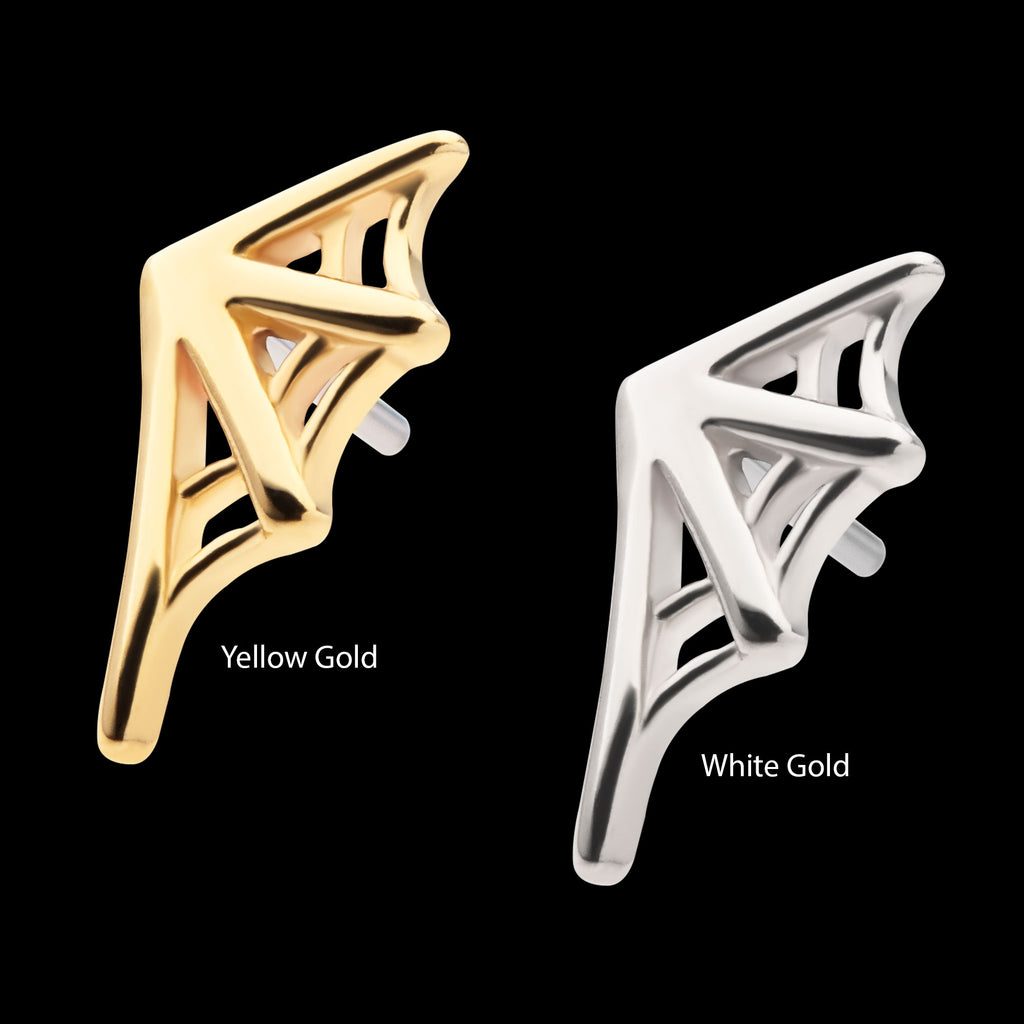 Spiderweb (Right Ear) Flatback Stud Earring / Nosering - 14Kt Gold