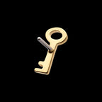 Key Flatback Stud Earring / Nosering - 14Kt Yellow Gold