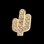 CZ Cactus Flatback Stud Earring / Nosering - CZ in 14Kt Yellow Gold