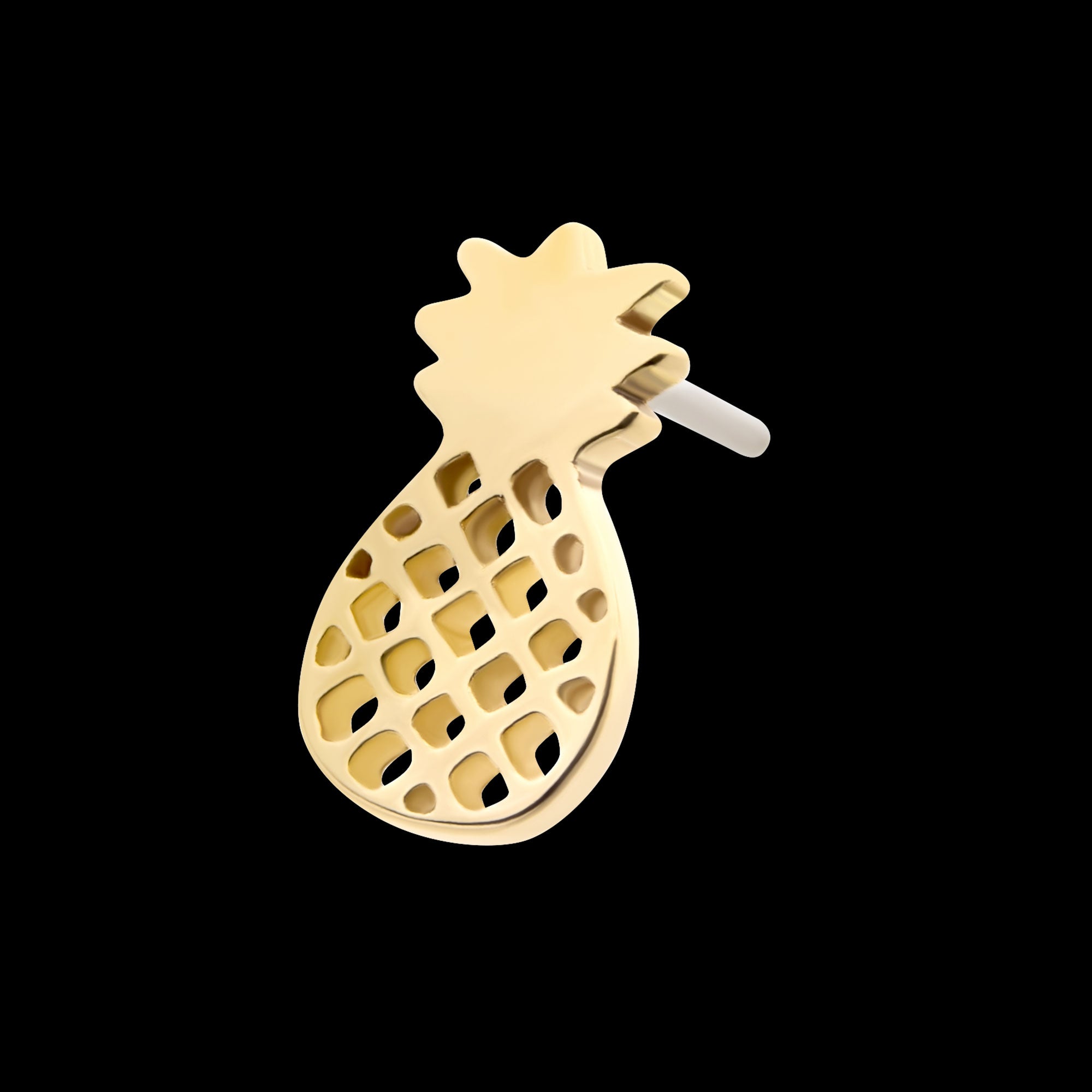 Pineapple Flatback Stud Earring / Nosering - 14Kt Yellow Gold