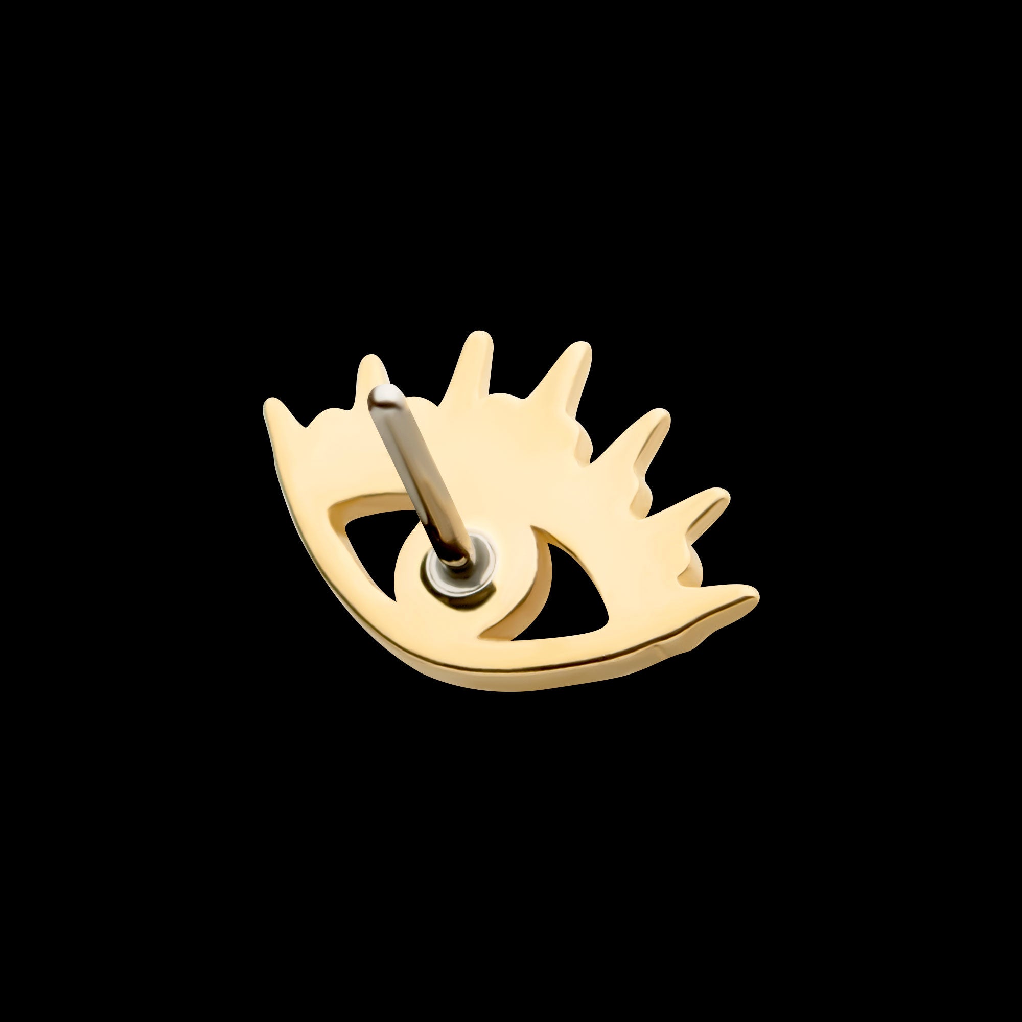Evil Eye Flatback Stud Earring / Nosering - 14Kt Yellow Gold
