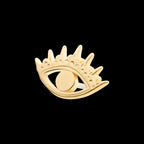 Evil Eye Flatback Stud Earring / Nosering - 14Kt Yellow Gold