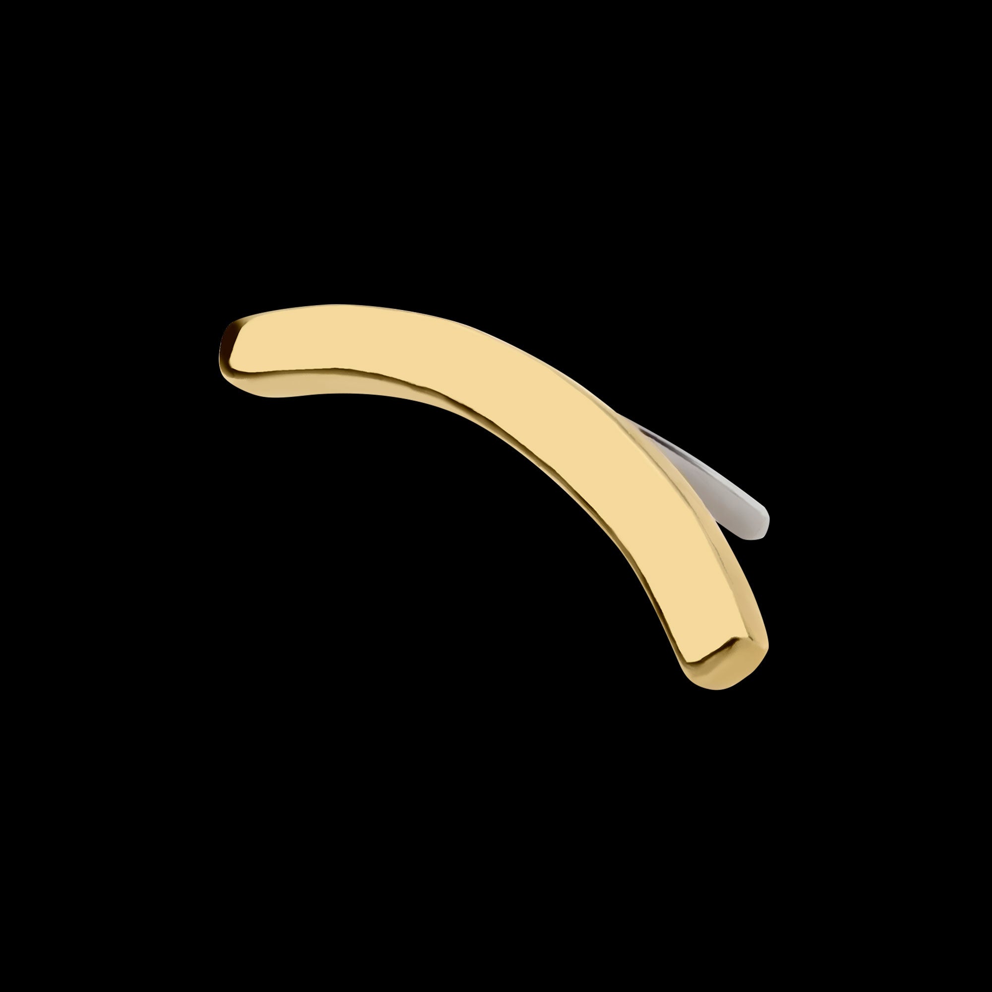 Curved Bar Flatback Stud Earring / Nosering - 14Kt Yellow Gold