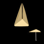 Tall Pyramid Flatback Stud Earring / Nosering - 14Kt Yellow Gold