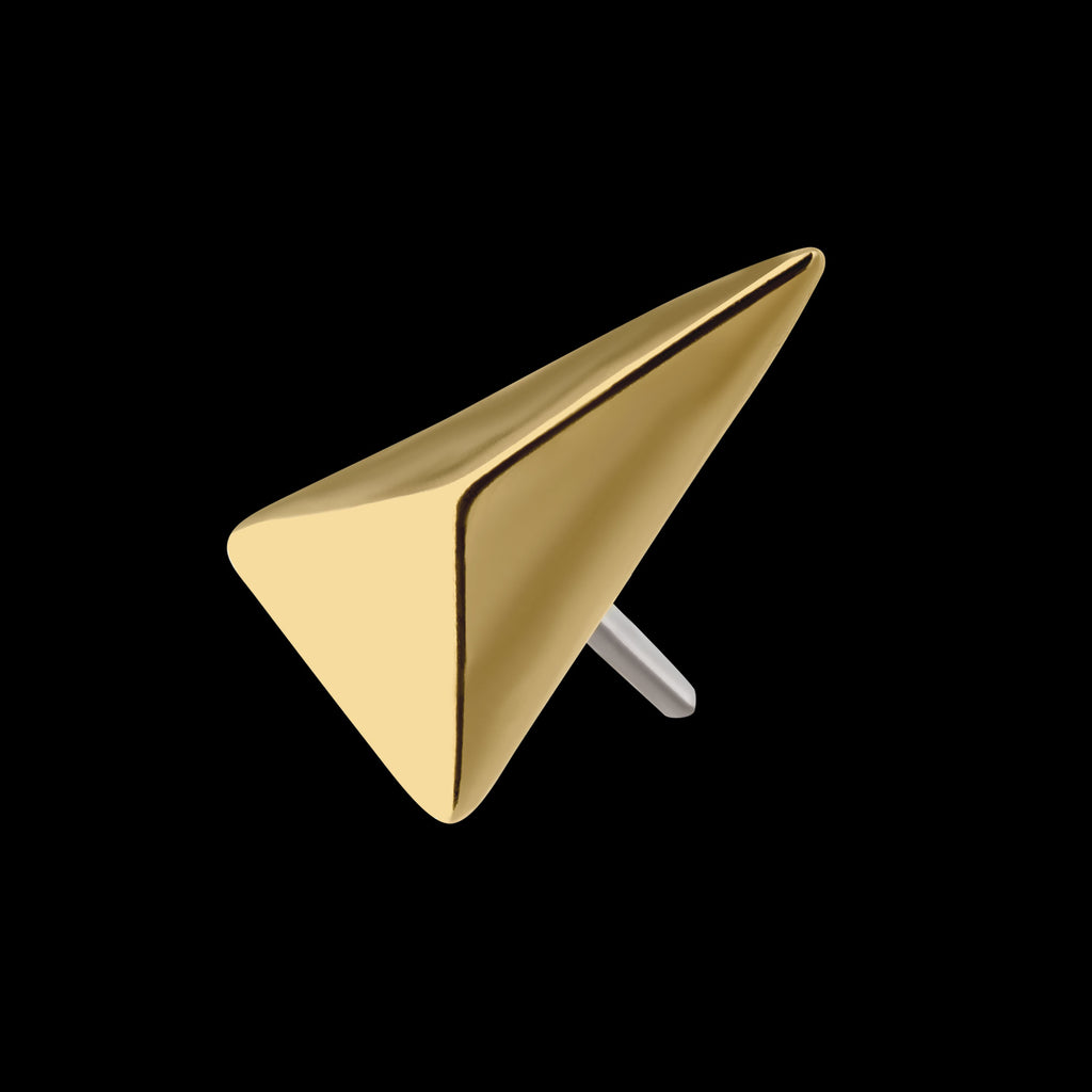 Tall Pyramid Flatback Stud Earring / Nosering - 14Kt Yellow Gold