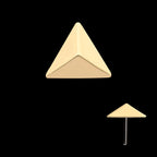 Short Pyramid Flatback Stud Earring / Nosering - 14Kt Yellow Gold