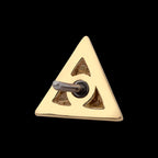 Short Pyramid Flatback Stud Earring / Nosering - 14Kt Yellow Gold