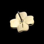Hammered Clover Flatback Stud Earring / Nosering - 14Kt Yellow Gold