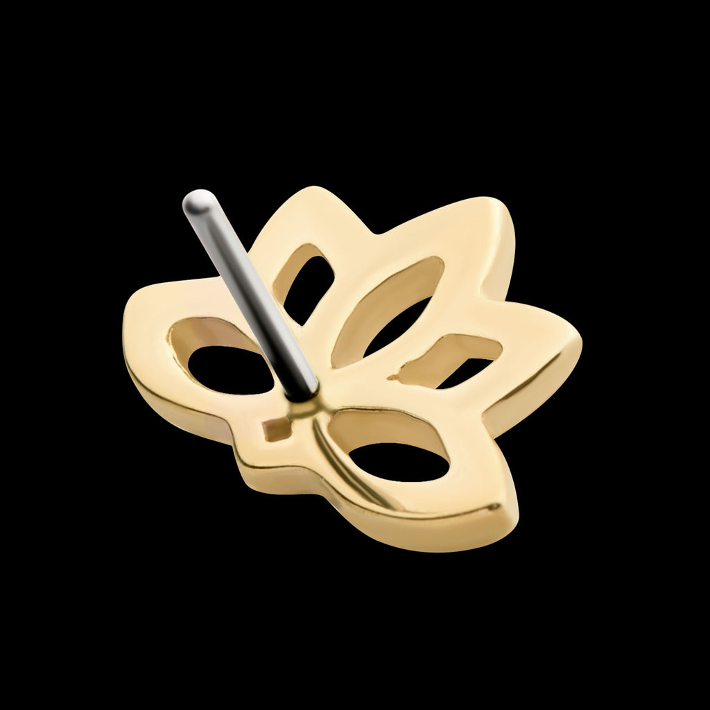 Lotus Flatback Stud Earring / Nosering - 14Kt Yellow Gold