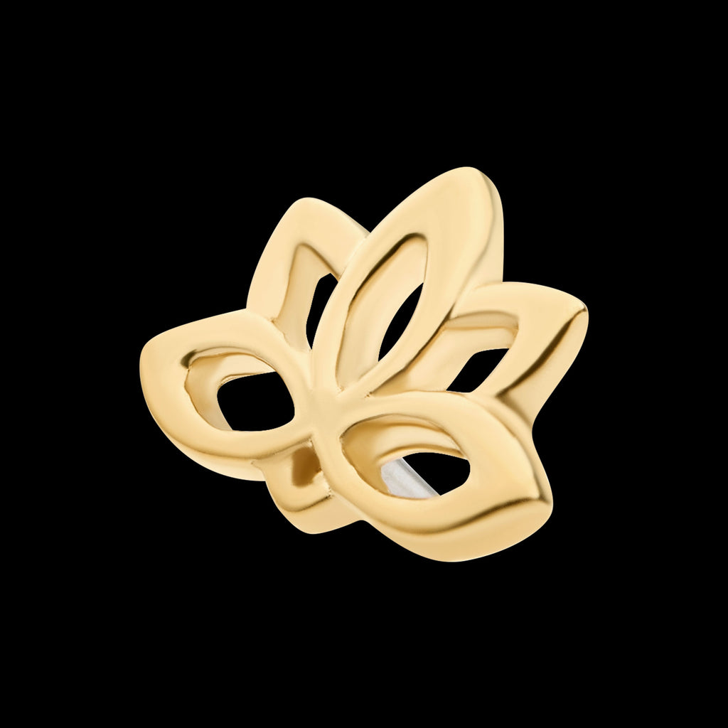 Lotus Flatback Stud Earring / Nosering - 14Kt Yellow Gold