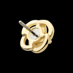 Prong Set Round CZ Gem Swirl Flatback Stud Earring / Nosering - CZ in 14Kt Yellow Gold