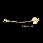 Honeycomb with Bee Chain Dangle Flatback Stud Earring / Nosering - 14Kt Yellow Gold