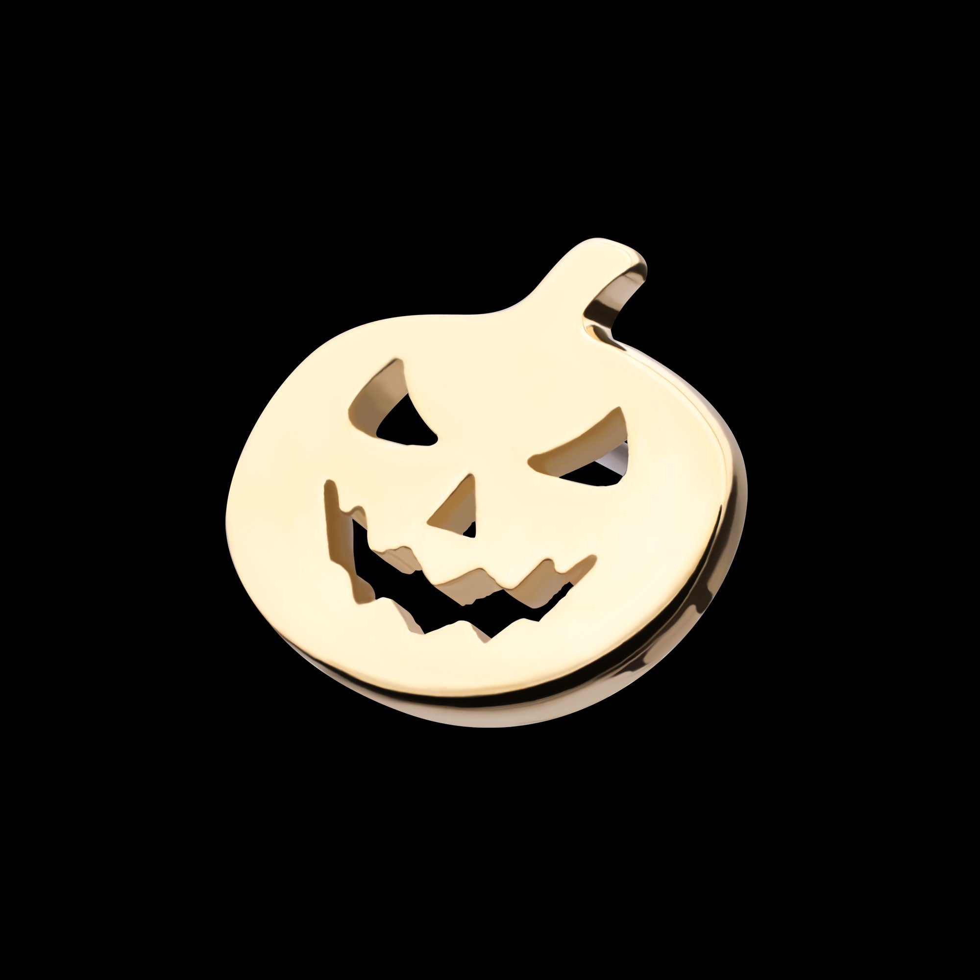 Polished Finish Pumpkin Flatback Stud Earring / Nosering - 14Kt Yellow Gold