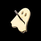 Polished Finish Ghost Flatback Stud Earring / Nosering - 14Kt Yellow Gold