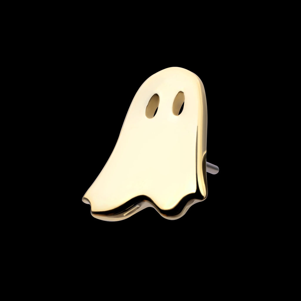 Polished Finish Ghost Flatback Stud Earring / Nosering - 14Kt Yellow Gold