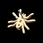 Prong Set 3-Round Gem Spider Flatback Stud Earring / Nosering - Gem in 14Kt Yellow Gold