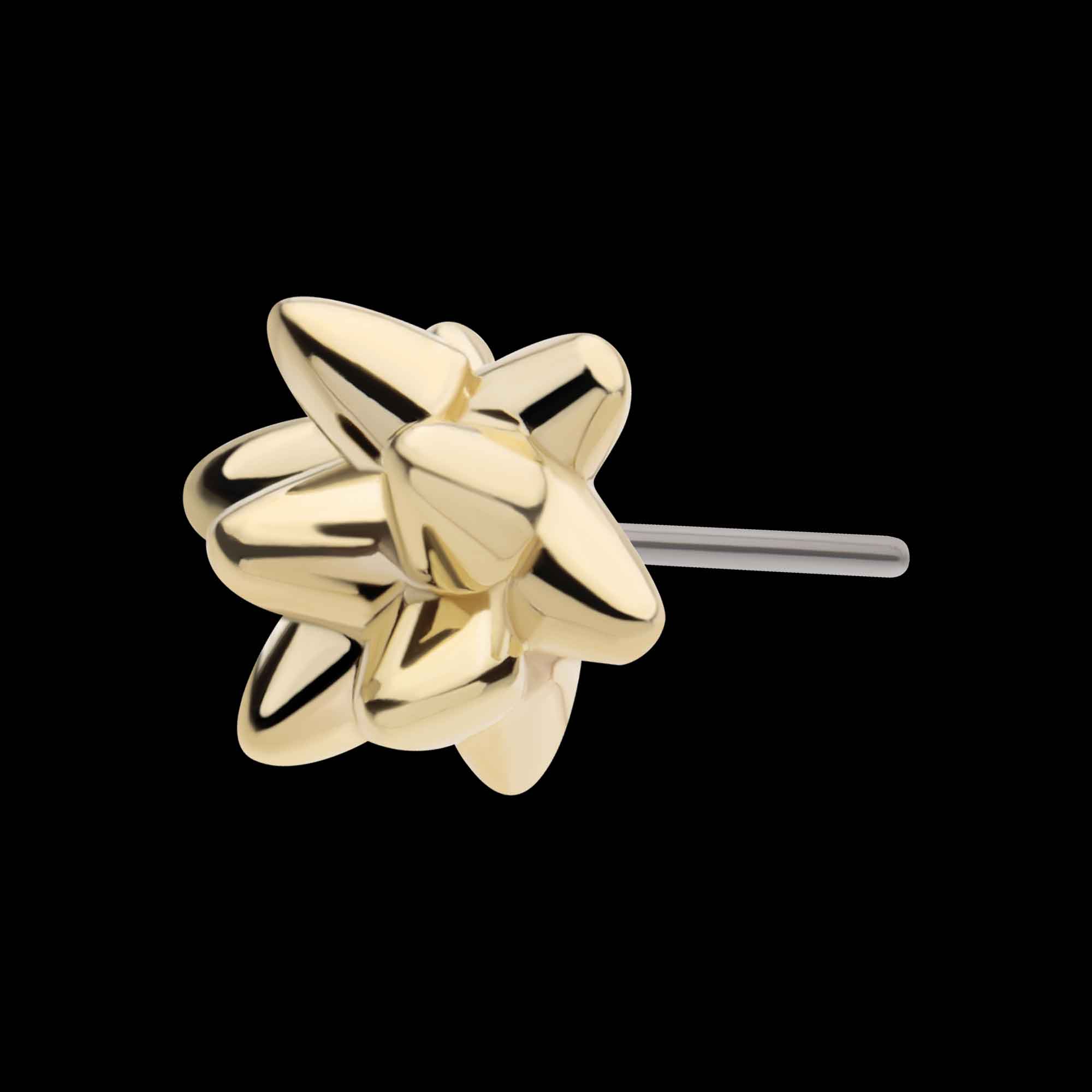 Mace Ball Flatback Stud Earring / Nosering - 14Kt Yellow Gold