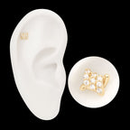 Pave Set Gem Barbed Wire Knot Flatback Stud Earring / Nosering - Gem in 14Kt Yellow Gold