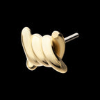 Barbed Wire Knot Flatback Stud Earring / Nosering - 14Kt Yellow Gold